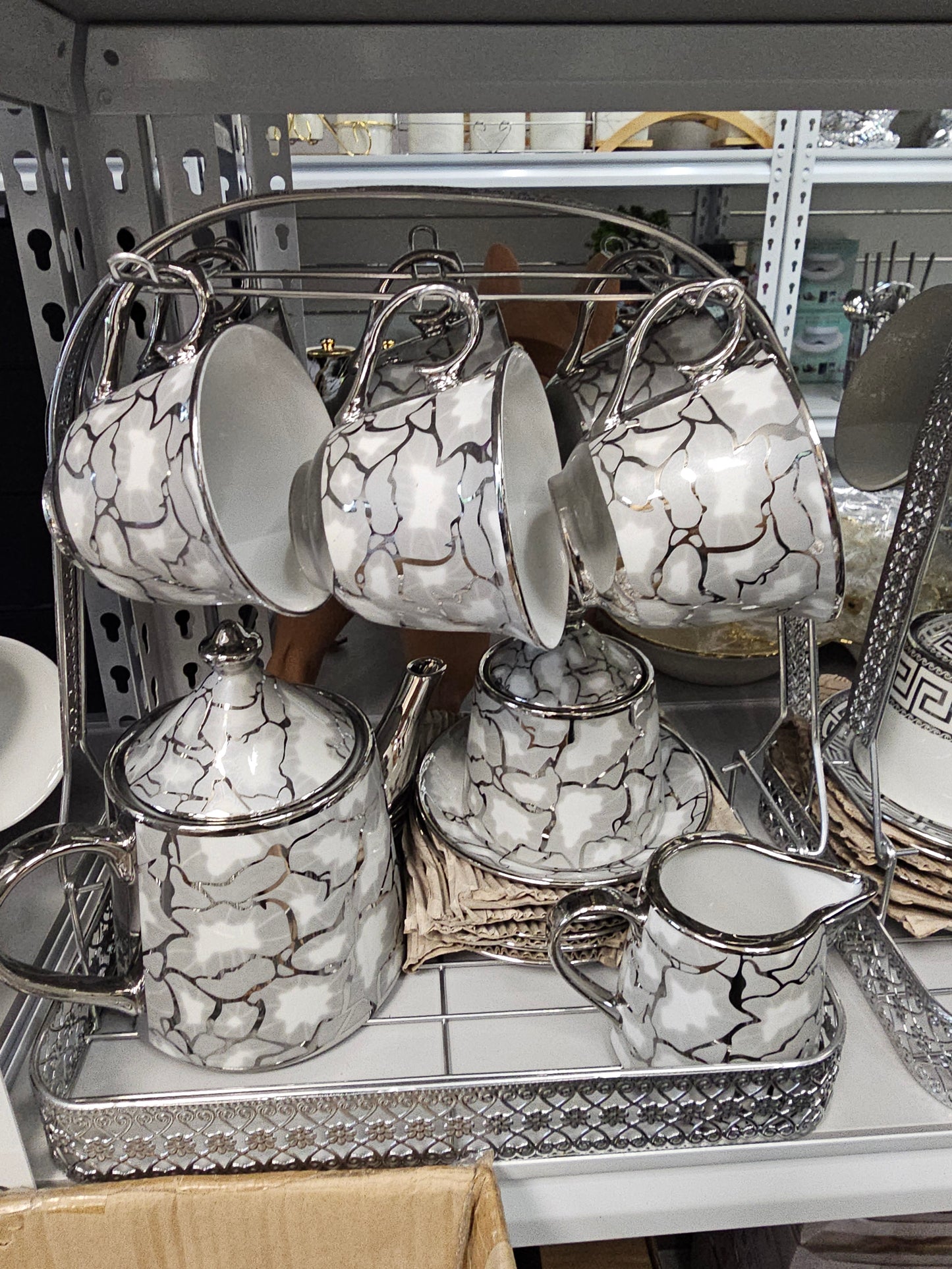 Silver pattern tea and coffee set
