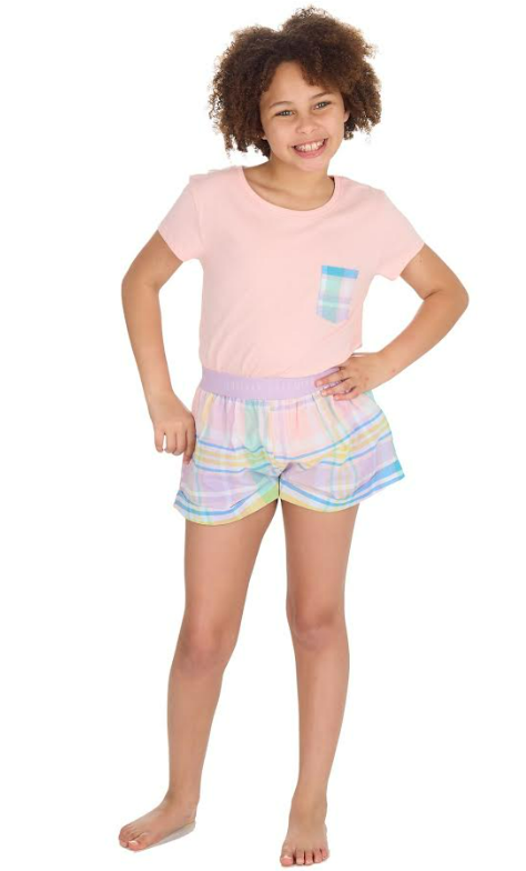 Forever Dreaming Girls Short Sleeved Pink Short Pyjamas